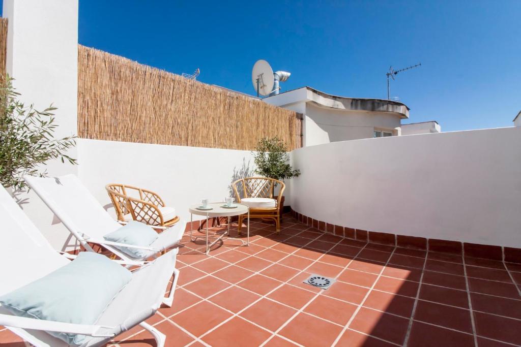 Balkón alebo terasa v ubytovaní Cervantes FreshApartments