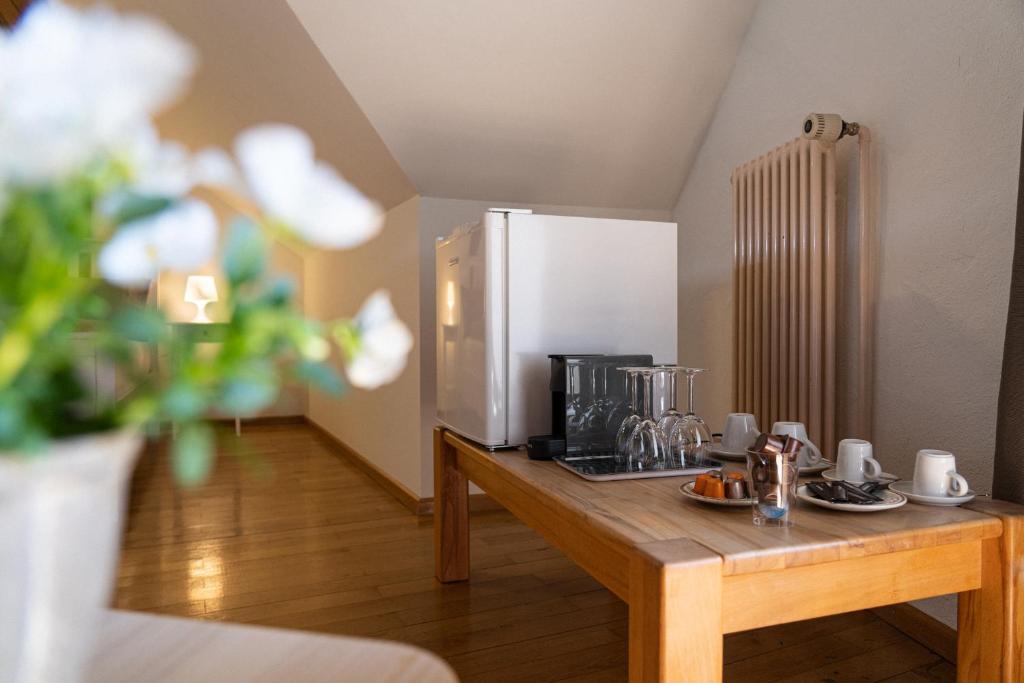 Kuchyň nebo kuchyňský kout v ubytování BnB SchlafSchloss