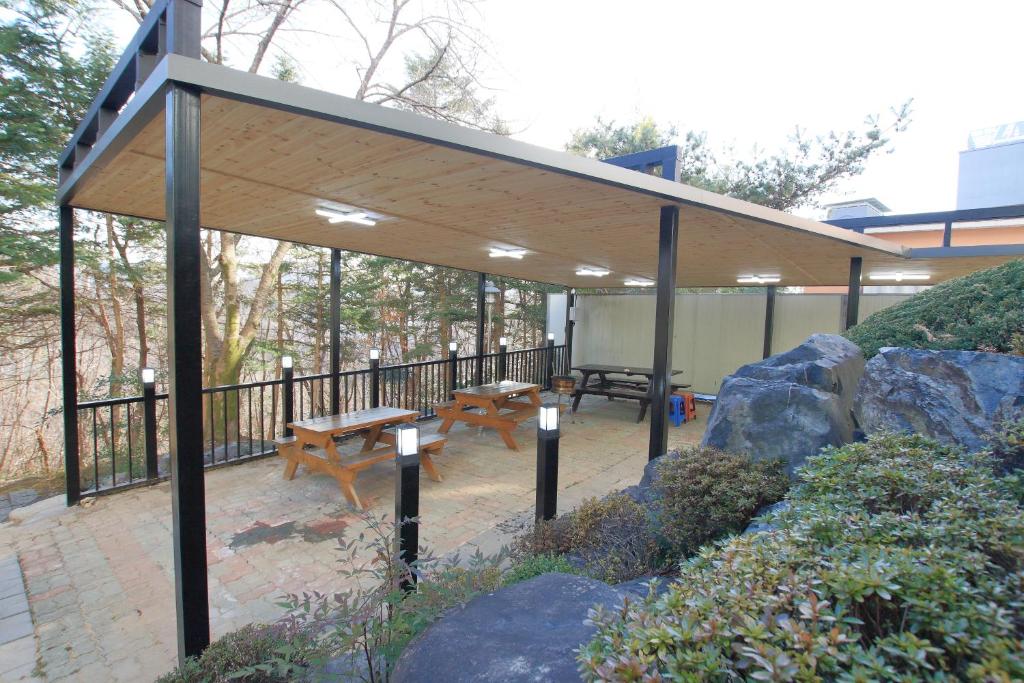 Balkón nebo terasa v ubytování Hotel Valentine Gyeongju