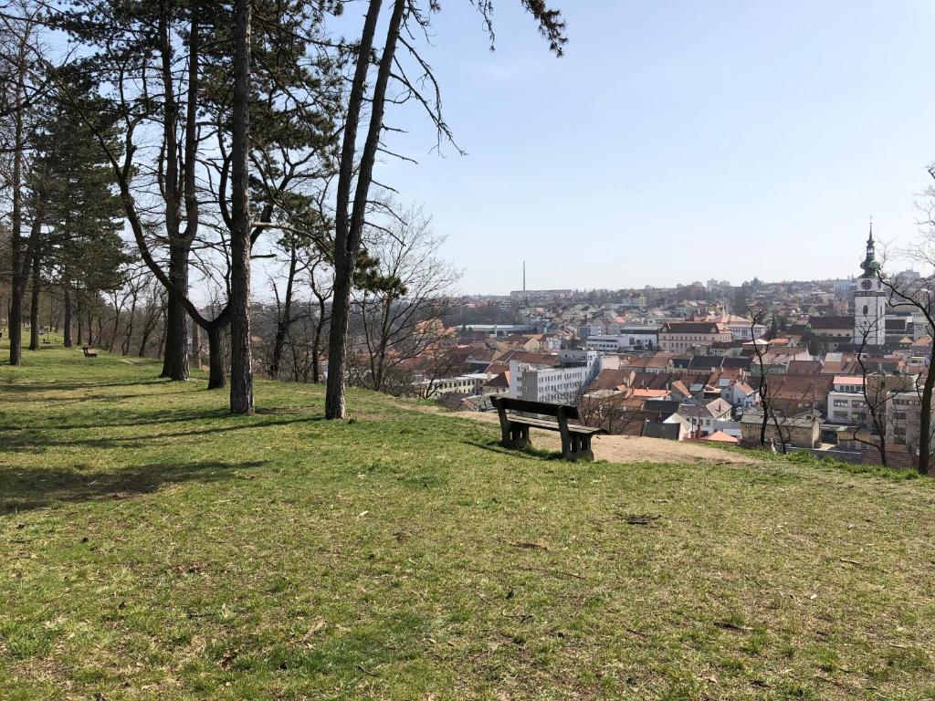 Widok na miasto Třebíč z tego hotelu