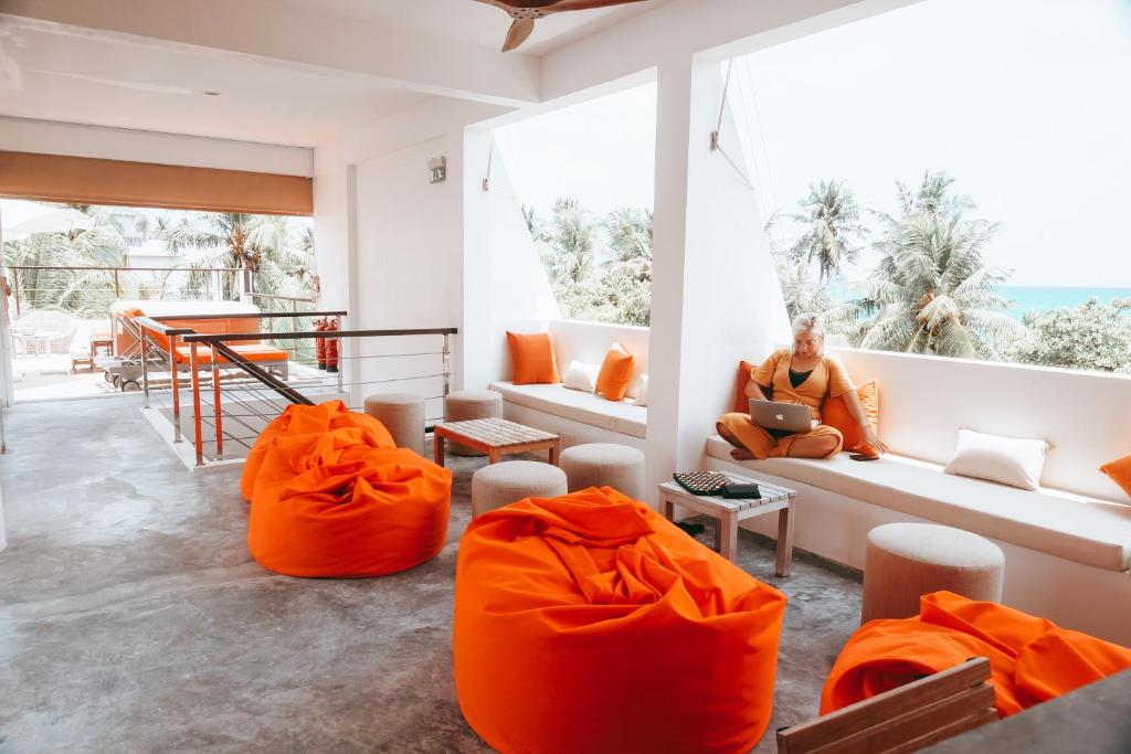 Posezení v ubytování Bliss Dhigurah