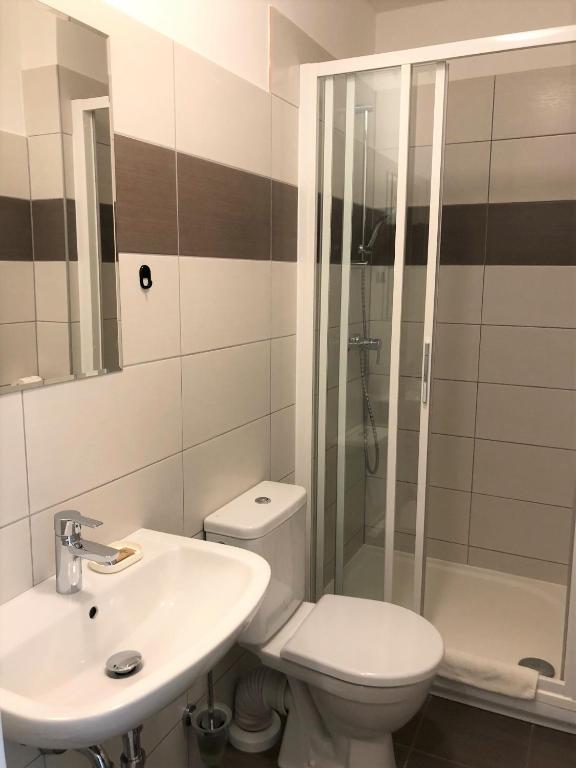 Koupelna v ubytování Hotel U námořníka