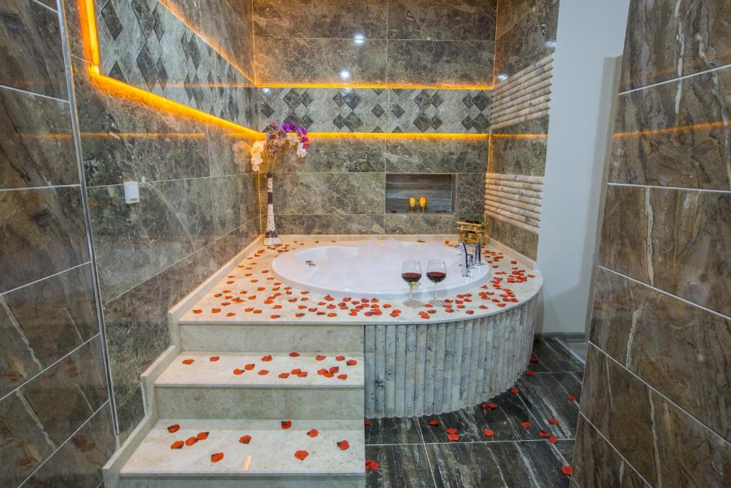 Koupelna v ubytování Elanis Suites