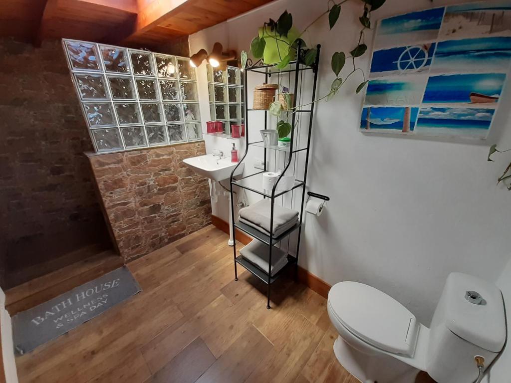 Kúpeľňa v ubytovaní Cabañas Volcán Capellania