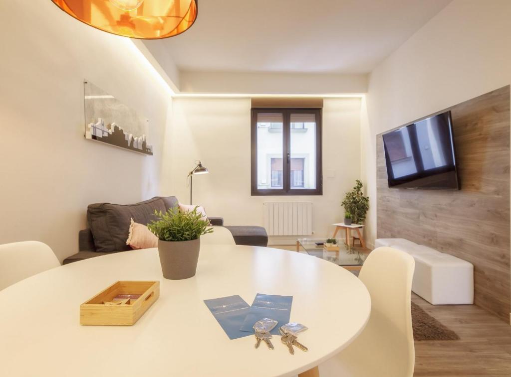 TV a/nebo společenská místnost v ubytování Mirasol Vivienda Turística en Bilbao La Vieja