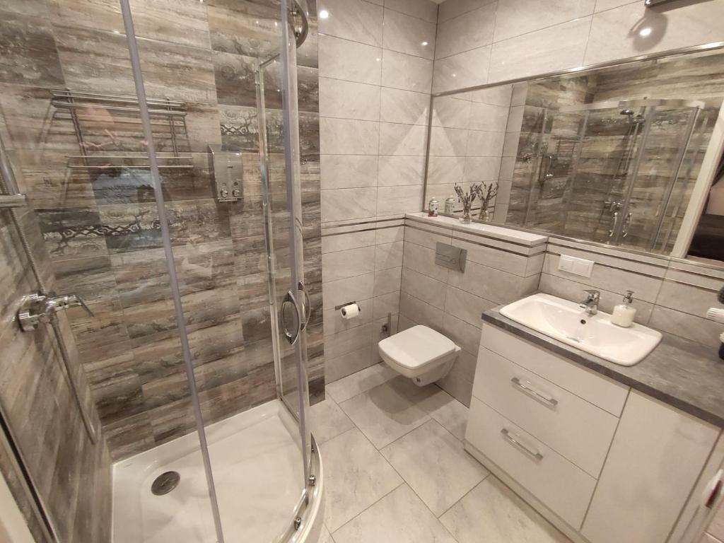 Kúpeľňa v ubytovaní Pietrzak Apartments
