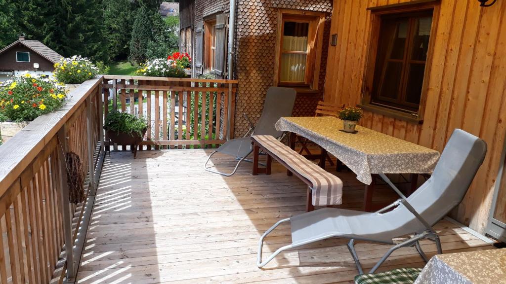 Balkón nebo terasa v ubytování Bauernhof Farnach