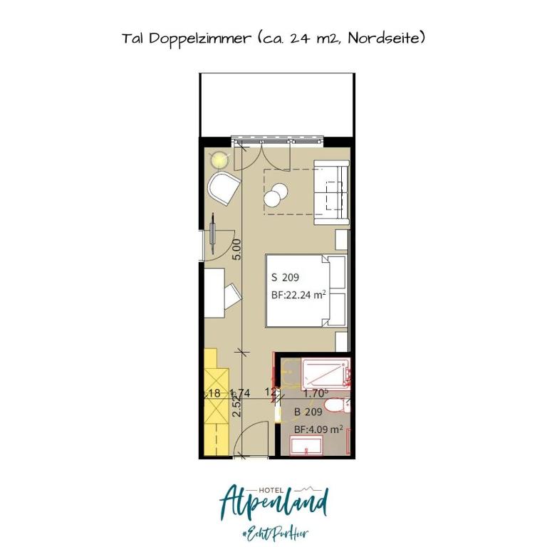 Půdorys ubytování Hotel Alpenland