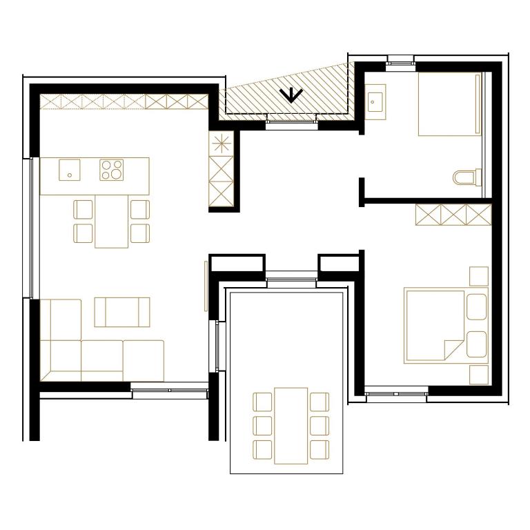 Půdorys ubytování Bio-Seehotel Chalets