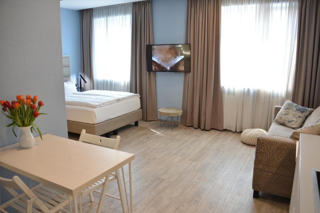 Postel nebo postele na pokoji v ubytování Belle Blue Zentrum