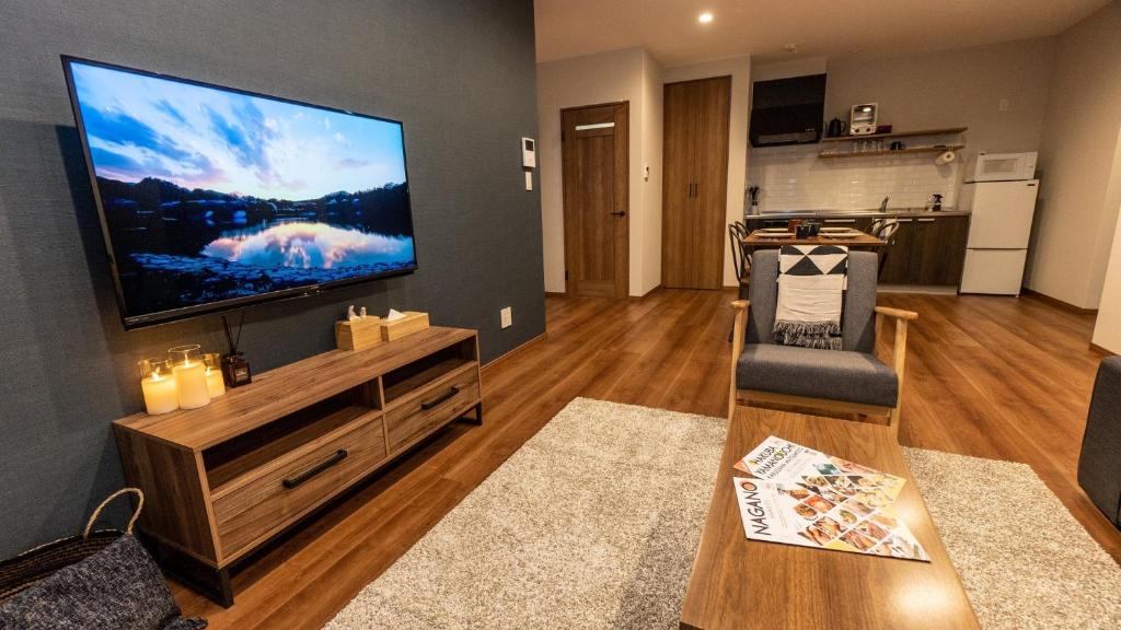 Η κουζίνα ή μικρή κουζίνα στο Mountain Stream Apartments / Vacation STAY 78855