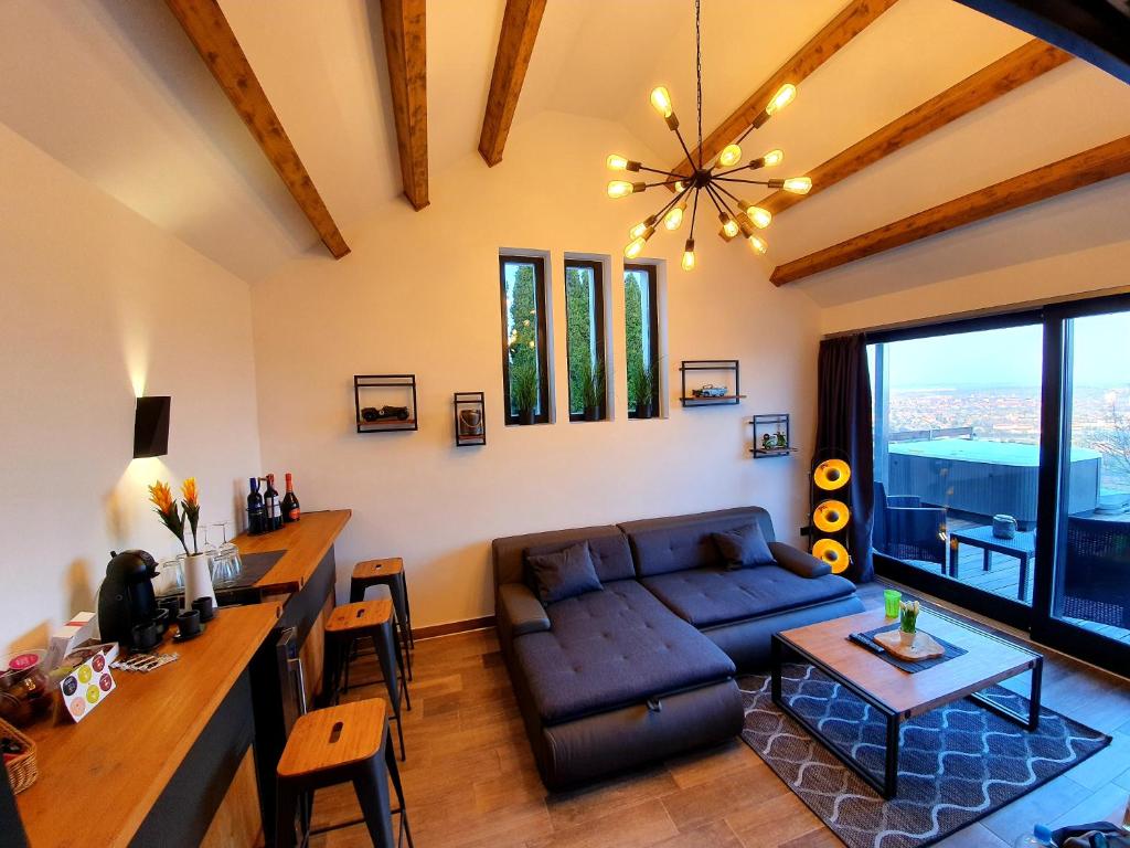 Posezení v ubytování Bagoly Wellness Apartman