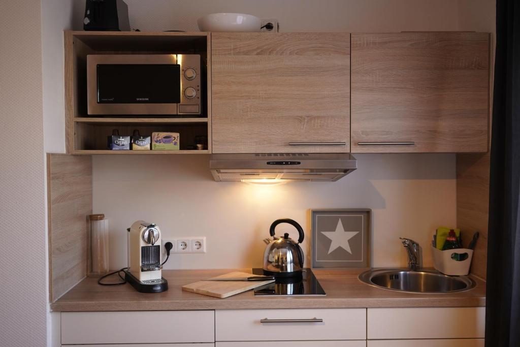 Kuchyň nebo kuchyňský kout v ubytování Kuschelnest Michelstadt