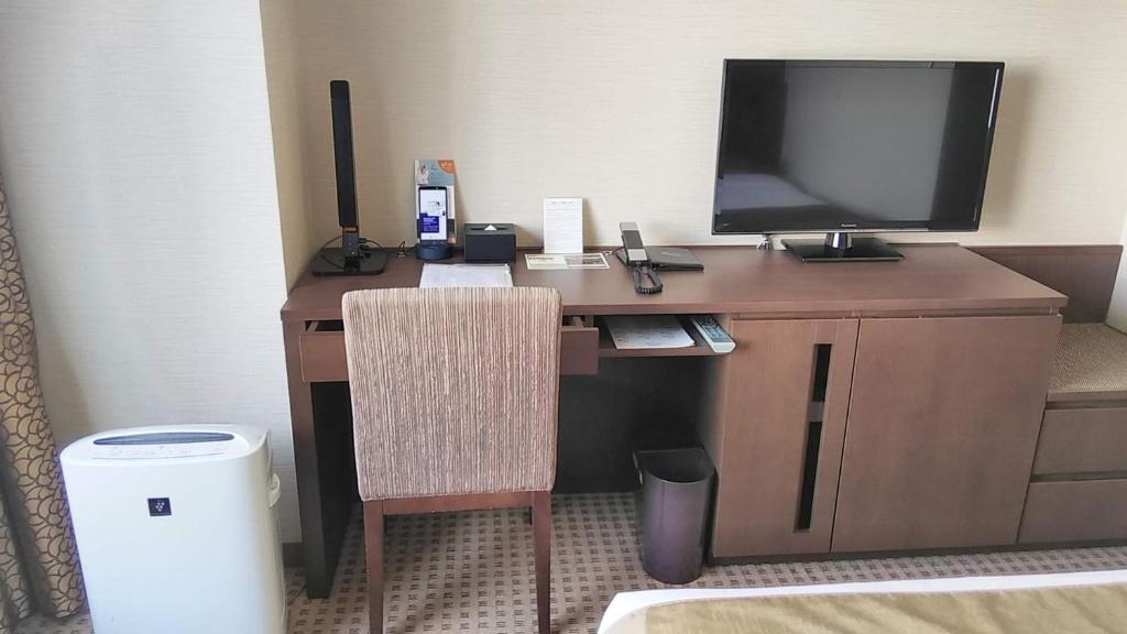 TV a/nebo společenská místnost v ubytování Hotel Metropolitan Nagano