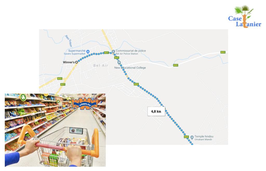 Supermarket nebo jiné obchody v  prázdninového domu nebo okolí