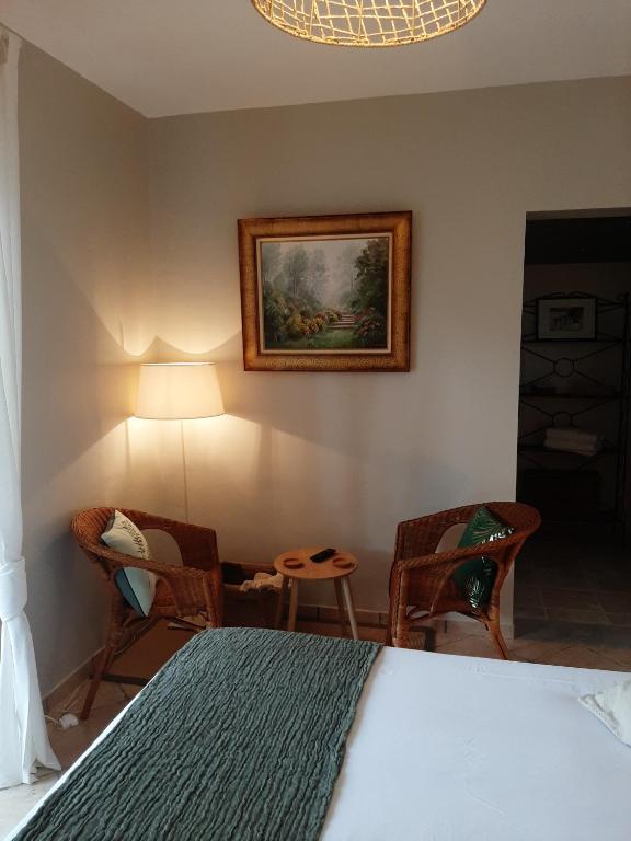 Postel nebo postele na pokoji v ubytování Une Pause en Provence
