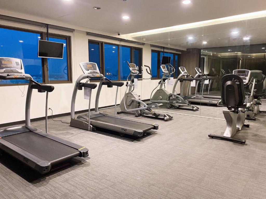 Fitness centrum a/nebo fitness zařízení v ubytování Hotel Château Anping