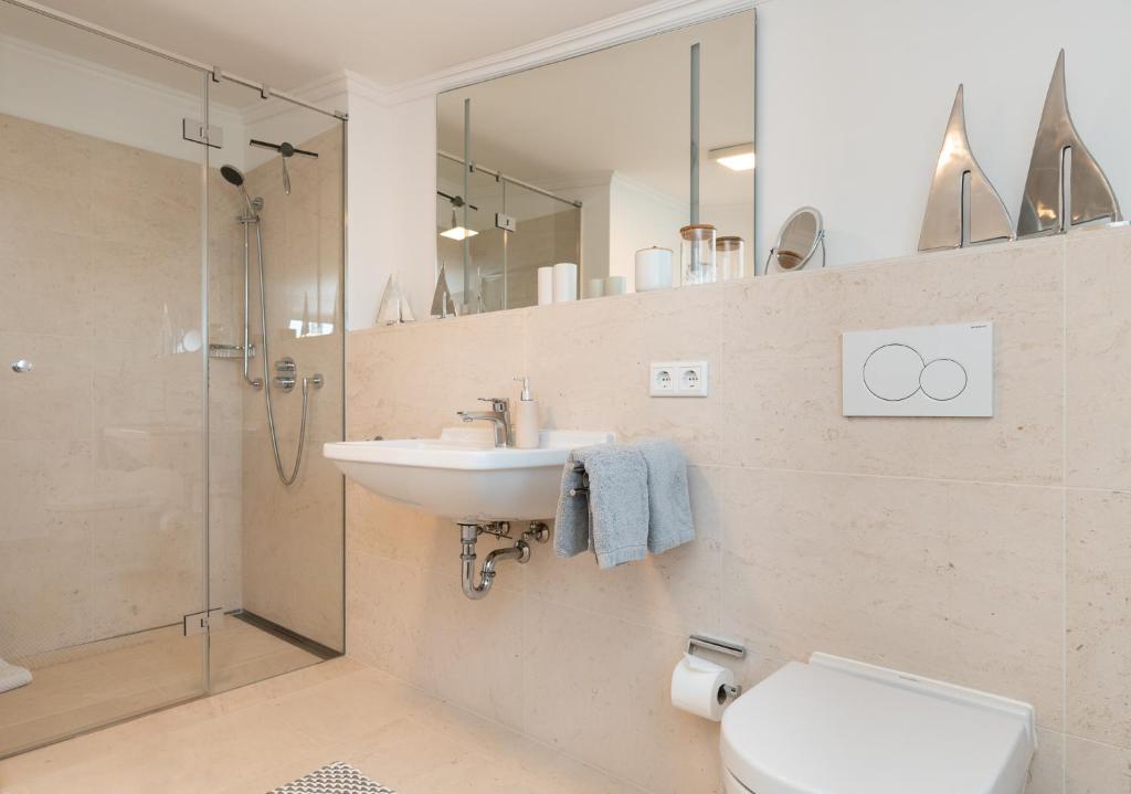 Koupelna v ubytování Meer-Lust-Sylt Haus Mateika