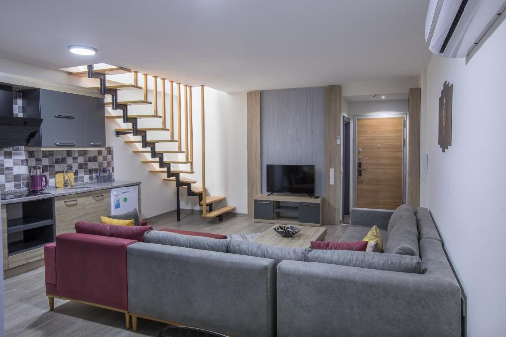 Kuchyň nebo kuchyňský kout v ubytování Elanis Suites