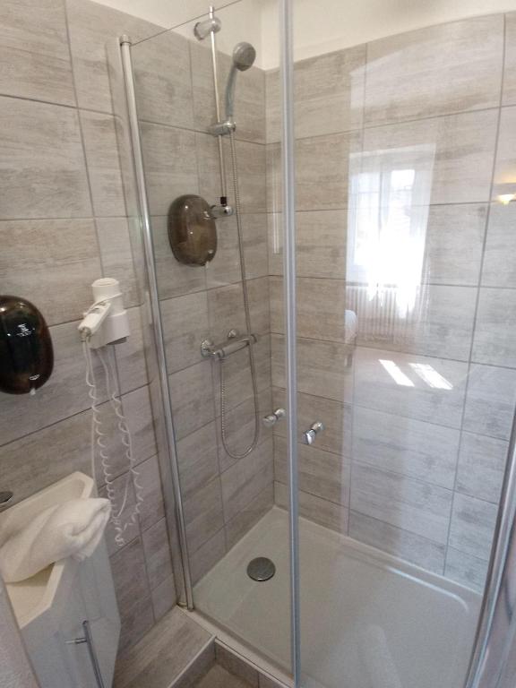 Koupelna v ubytování Hotel Astoria