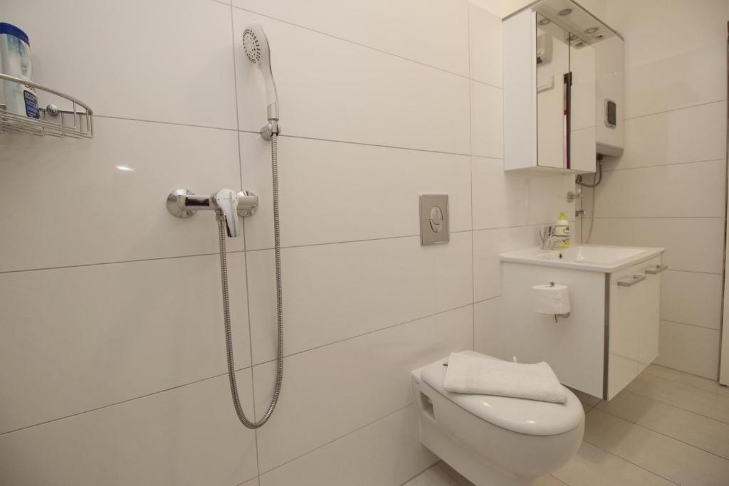 Koupelna v ubytování Apartment Svid