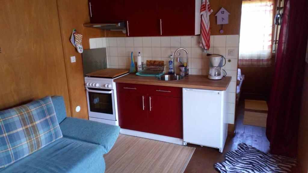 Kuchyň nebo kuchyňský kout v ubytování Reitstation Roßmühle