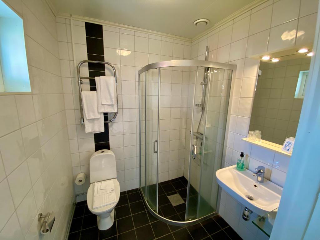 Koupelna v ubytování Wallby Säteri