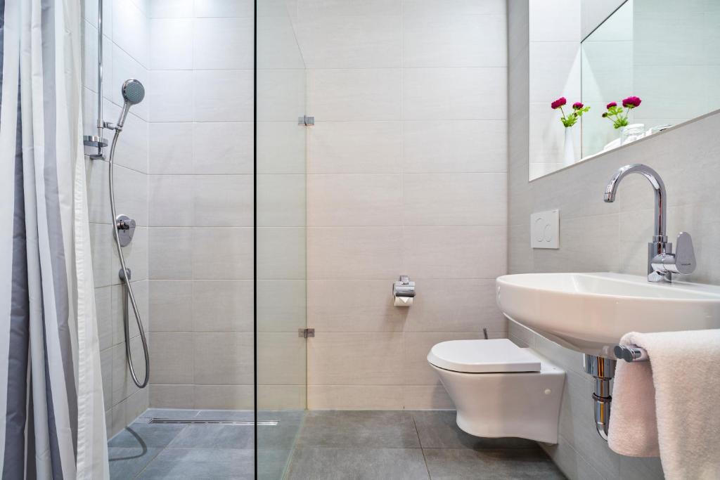 Koupelna v ubytování Hotel Apfelbaum