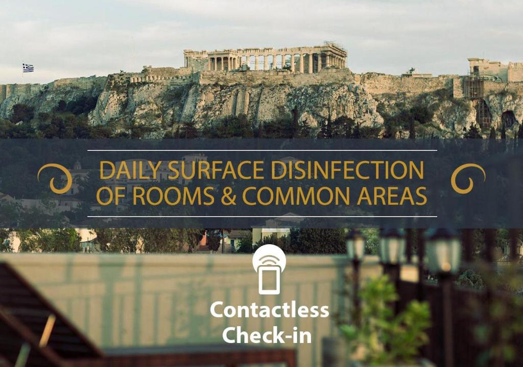 Certifikát, hodnocení, plakát nebo jiný dokument vystavený v ubytování The Athens Version Luxury Suites