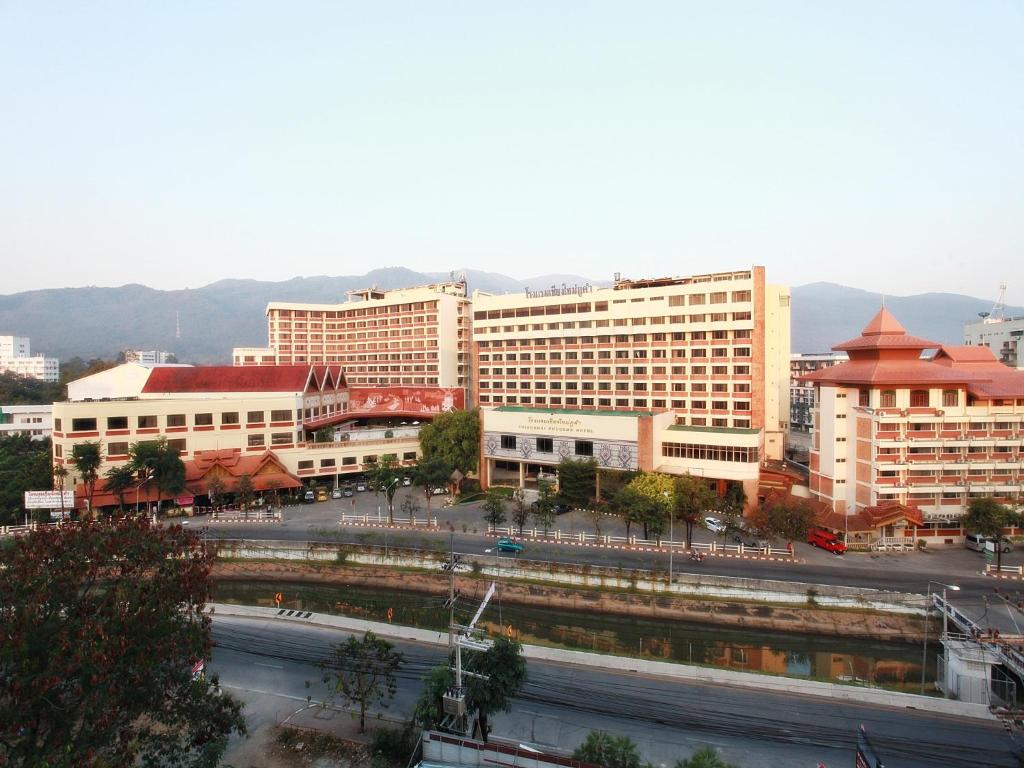 a view of a city with buildings and a street at Chiang Mai Phucome Hotel in Chiang Mai