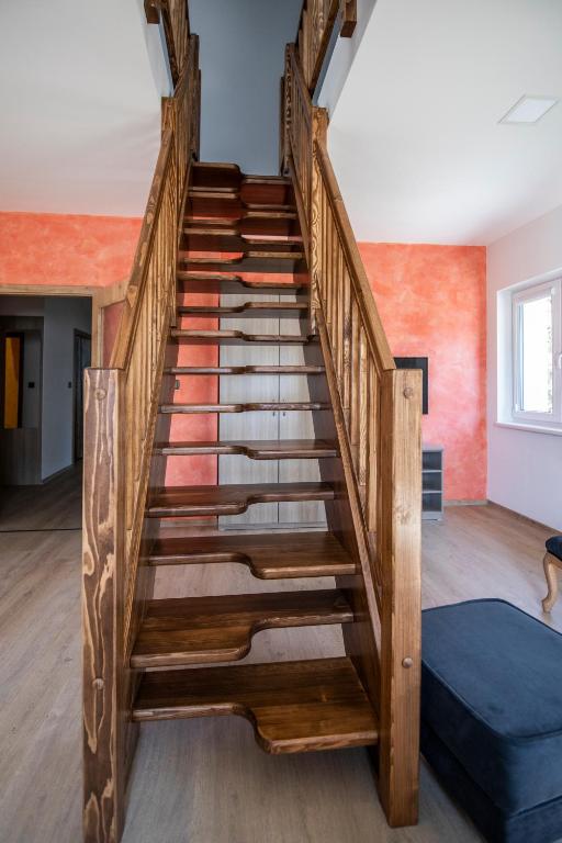 Postel nebo postele na pokoji v ubytování Apartmány pod Jeřábem, Šanov 67, Červená Voda