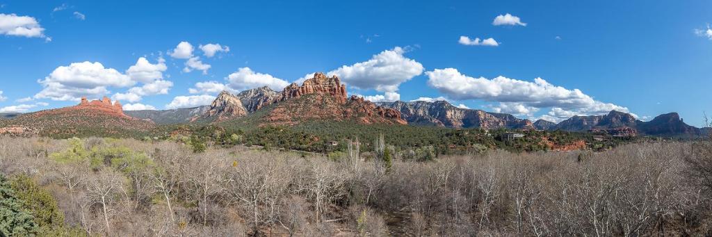 a view of a mountain range with trees and mountains at Cedars Resort in Sedona