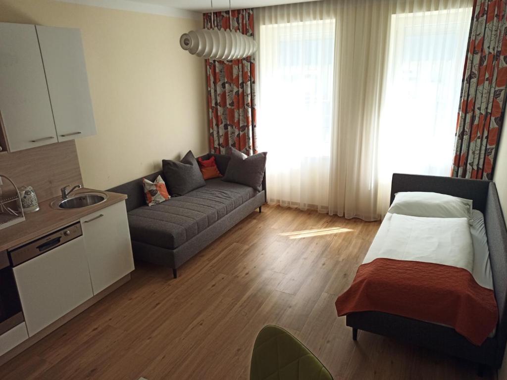 Kuchyň nebo kuchyňský kout v ubytování Adlerhof