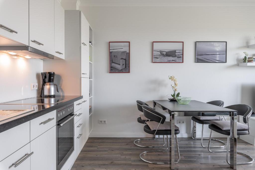 Kuchyň nebo kuchyňský kout v ubytování Residenz Am Meer