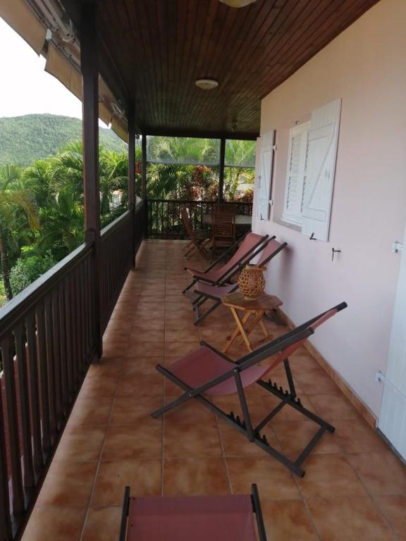 Balkón nebo terasa v ubytování Rose phoenix appartement terrasse et piscine vue mer