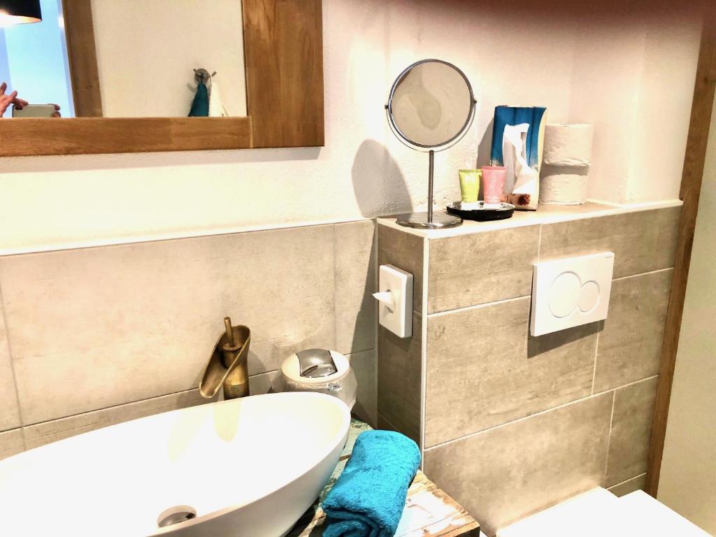 Koupelna v ubytování Restaurant Appartements Almdiele