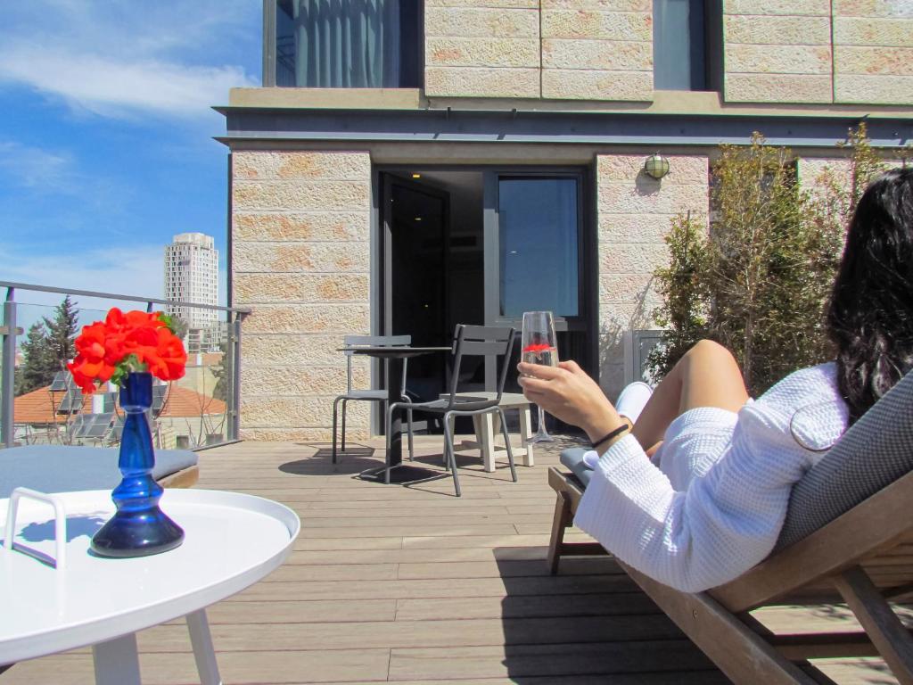 Balkón nebo terasa v ubytování Bezalel Hotel - an Atlas Boutique Hotel