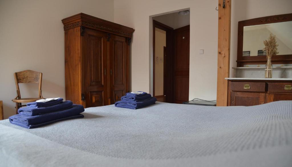 Posteľ alebo postele v izbe v ubytovaní Statek Krkavčí Hora