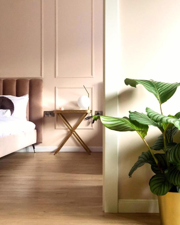 Posteľ alebo postele v izbe v ubytovaní Polka Apartment