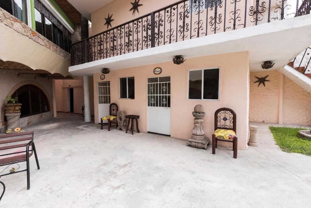 Balkón nebo terasa v ubytování Hotel Hacienda Tonalmain, Central Nueva