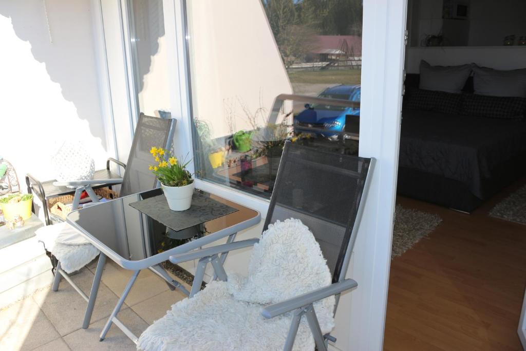 Balkón nebo terasa v ubytování Rosenalm Scheidegg Apartment 256