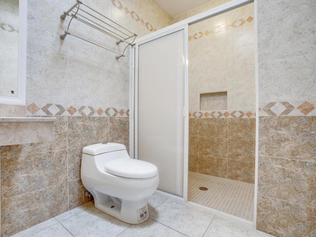 Koupelna v ubytování Hotel Patzcuaro
