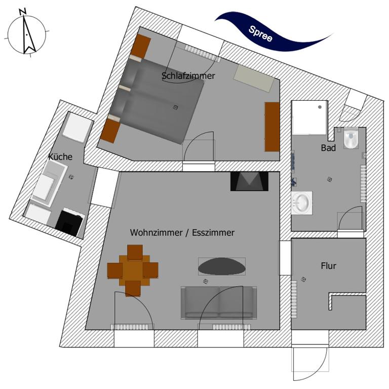 Spreeblick Apartments - Stüdyo Daire