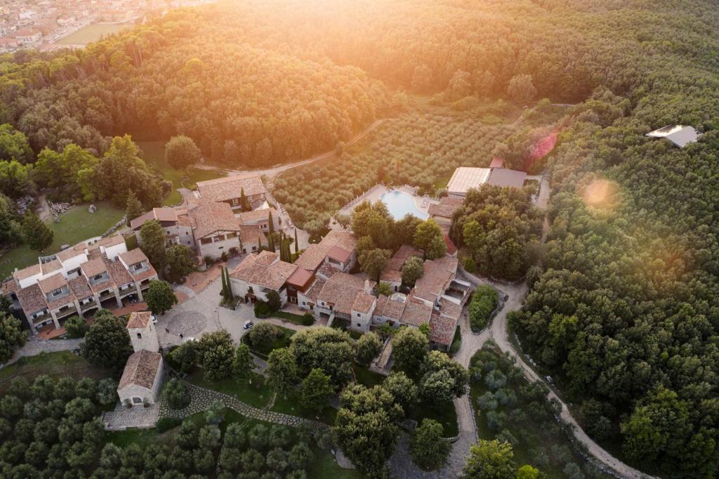 an aerial view of a estate with a mansion at Aquapetra Resort & Spa in Telese