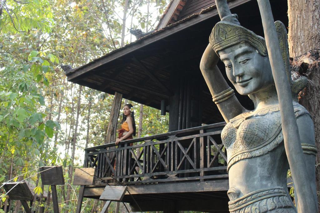 Balkón nebo terasa v ubytování Bong Thom Forest Lodge