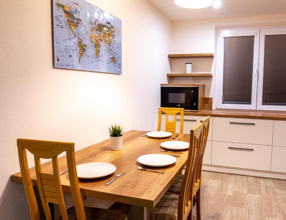 Kuchyň nebo kuchyňský kout v ubytování Modern Apartment Klatovy