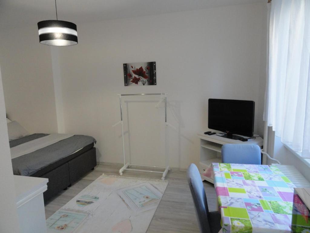 TV a/nebo společenská místnost v ubytování Apartmán Sluka