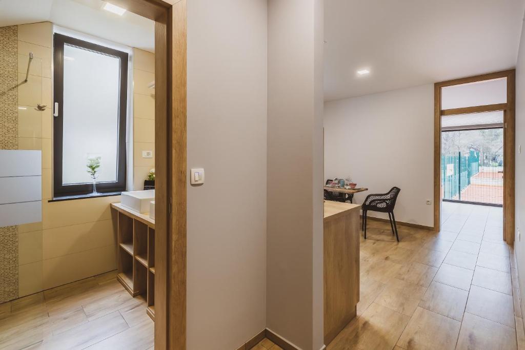 Kuchyň nebo kuchyňský kout v ubytování Center Vintgar