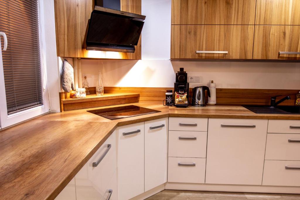 Kuchyň nebo kuchyňský kout v ubytování Modern Apartment Klatovy