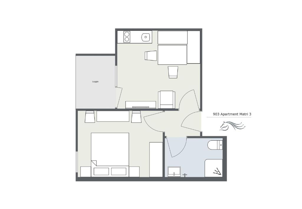 Půdorys ubytování Apartmenthaus Matri by Pferd auf Wolke